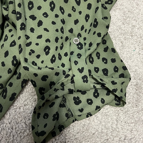 Lush Animal Print Blouse - Sage Black - Picture 5 of 8